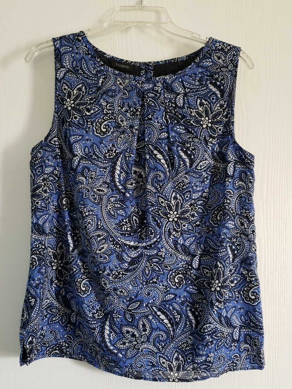 Talbots Blue Paisley Sleeveless Cotton Shell